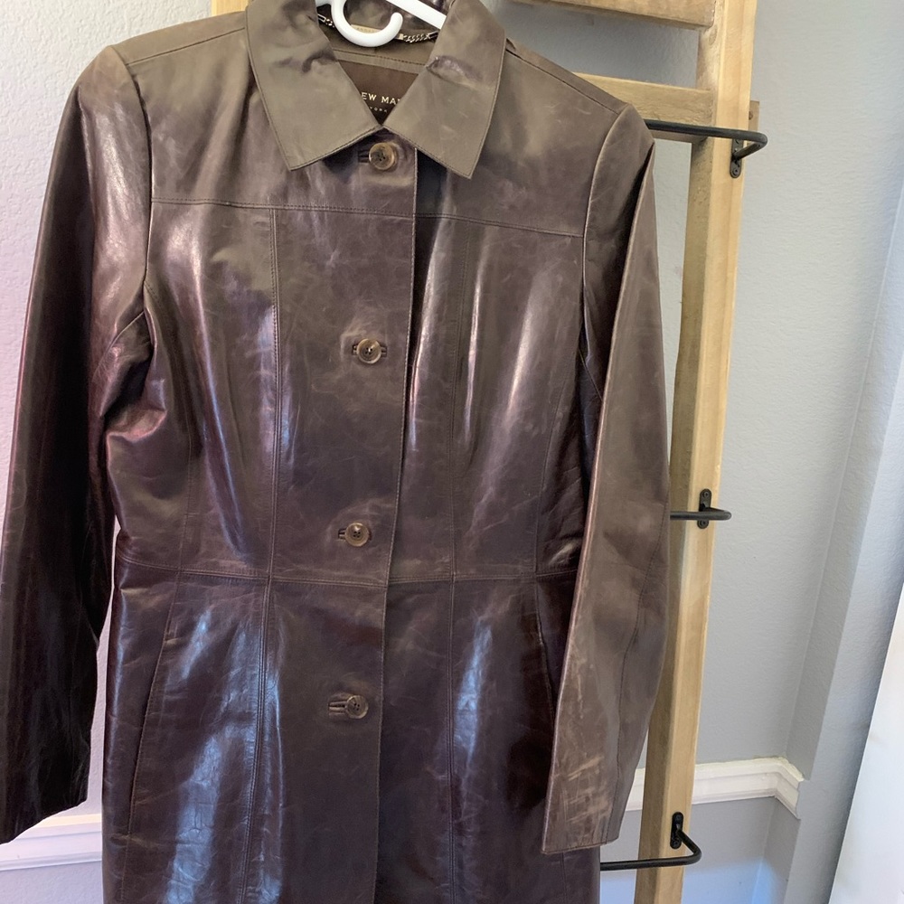 Gorgeous Andre Marc Brown Knee Length Jacket